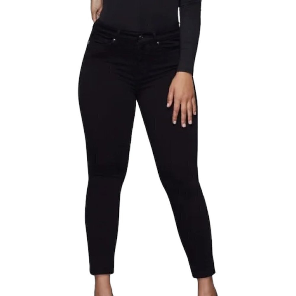 Good American High Rise Black Skinny Jeans 10 Petite